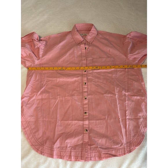 FREE PEOPLE Womens Poplin Tunic Top Button-Down Oversized Blouse Pink Small NWOT - Picture 7 of 8